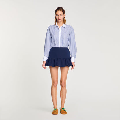 Sandro Flounced shorts Navy Blue