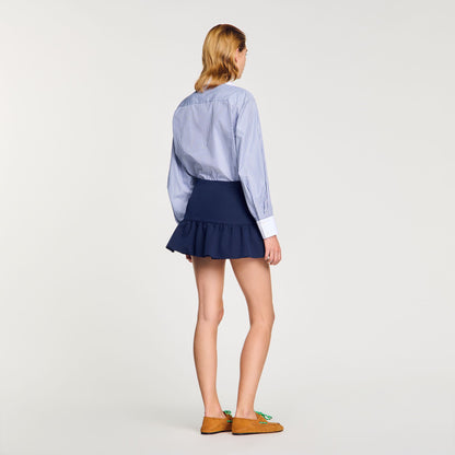 Sandro Flounced shorts Navy Blue