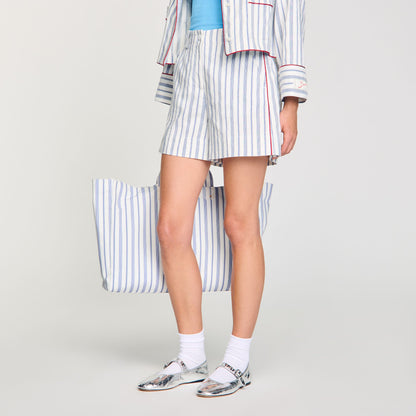Sandro Striped shorts Blue / Ecru