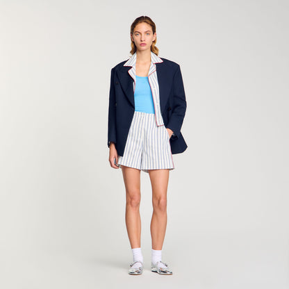Sandro Striped shorts Blue / Ecru