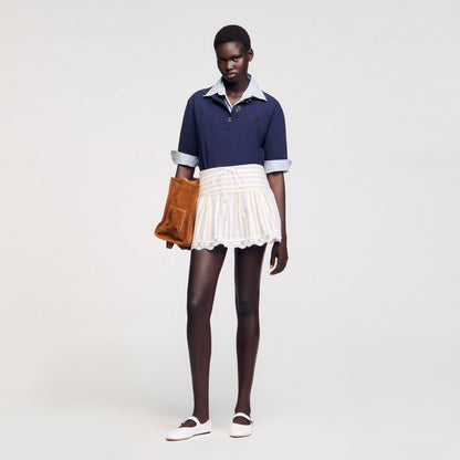 Sandro Striped skort Ecru / Jean