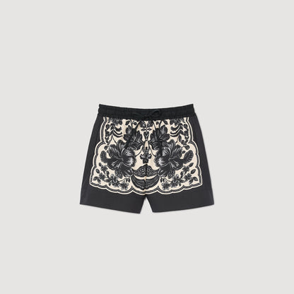 Sandro Floral print shorts Ecru / Black