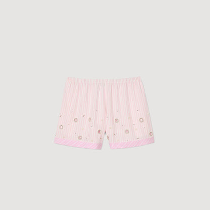 Sandro Rhinestone striped shorts Pink