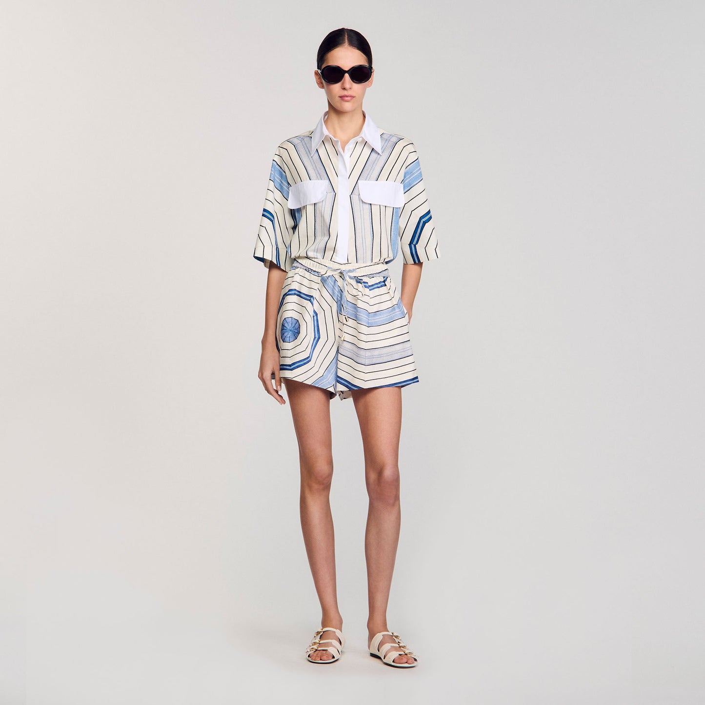 Sandro Spiral-motif shorts Sky Blue