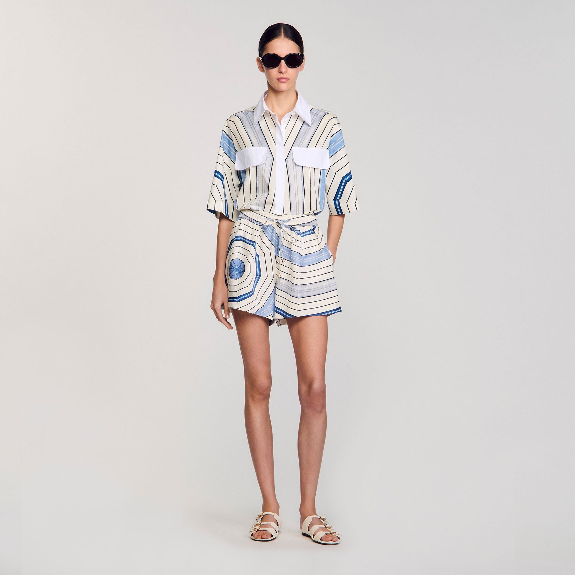 Sandro Spiral-motif shorts Sky Blue