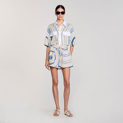 Sandro Spiral-motif shorts Sky Blue