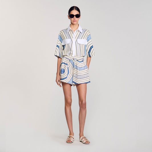 Sandro Spiral-motif shorts Sky Blue