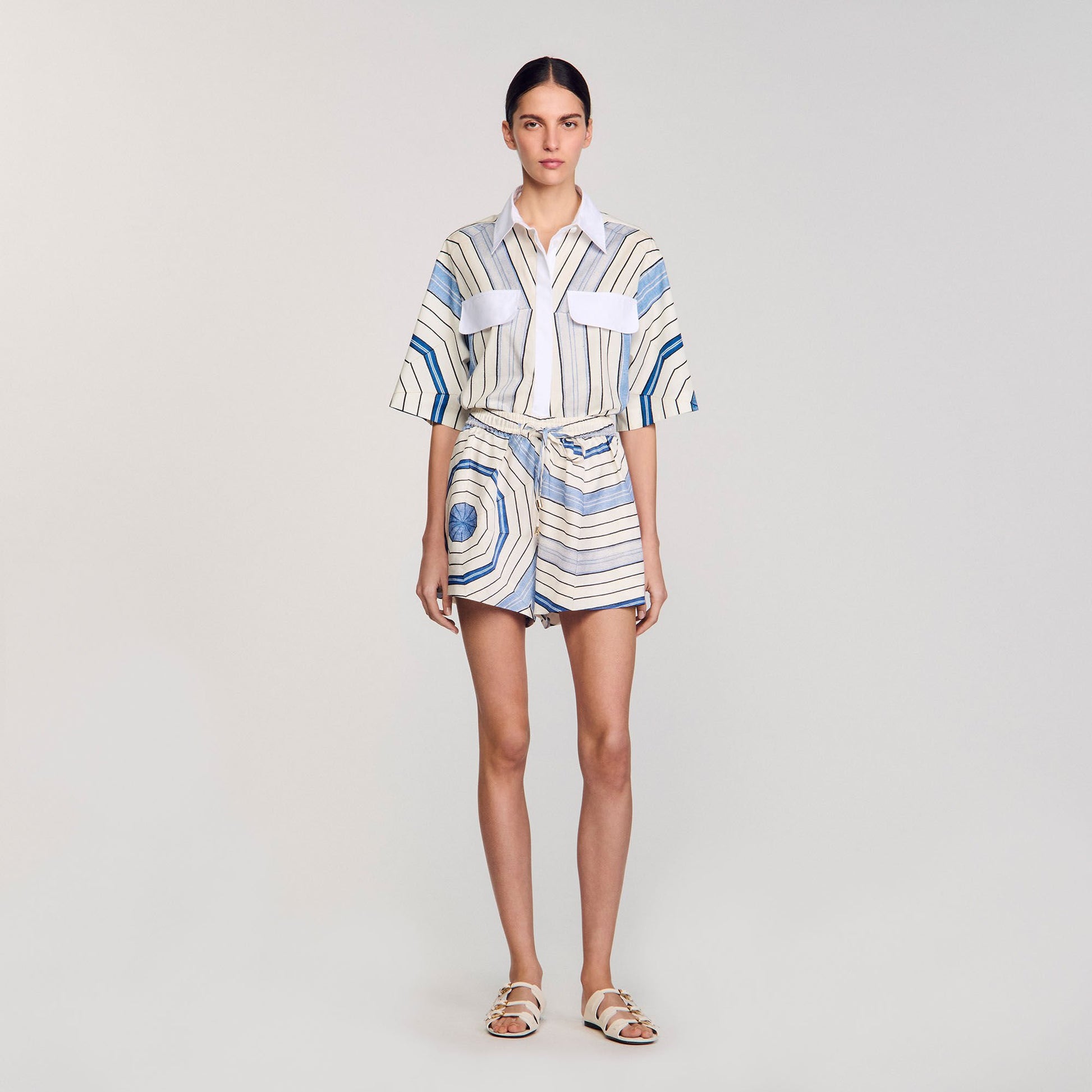 Sandro Spiral-motif shorts Sky Blue