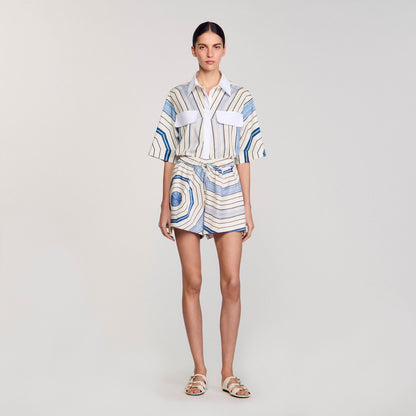 Sandro Spiral-motif shorts Sky Blue