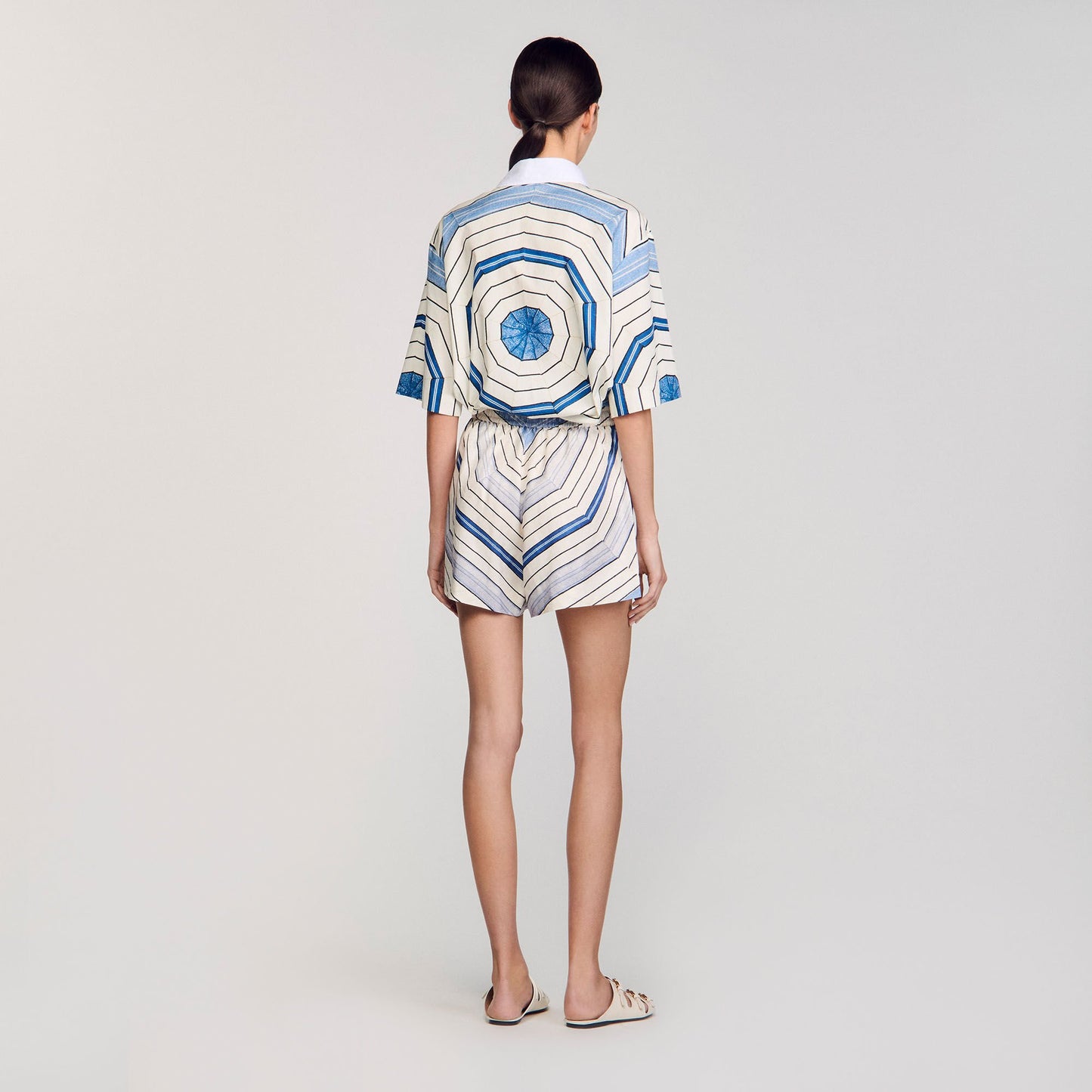 Sandro Spiral-motif shorts Sky Blue