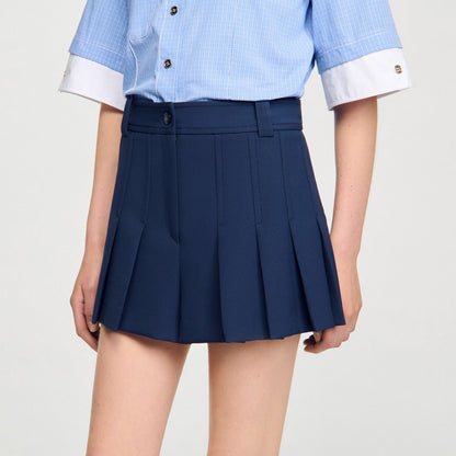 Sandro Tailored pleated shorts Navy Blue