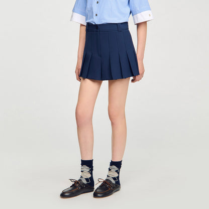 Sandro Tailored pleated shorts Navy Blue