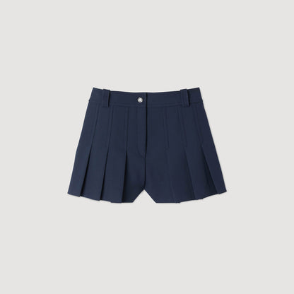 Sandro Tailored pleated shorts Navy Blue