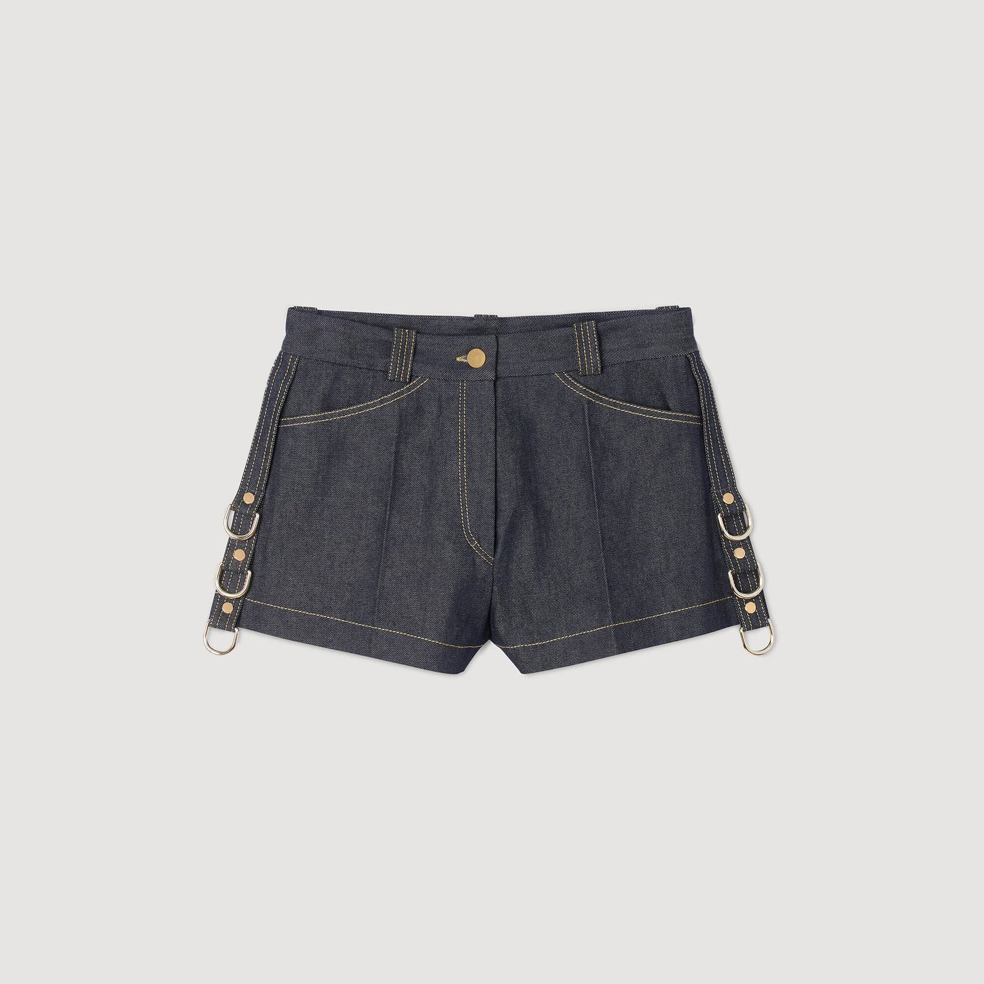 Sandro Denim belt loop shorts Deep Blue