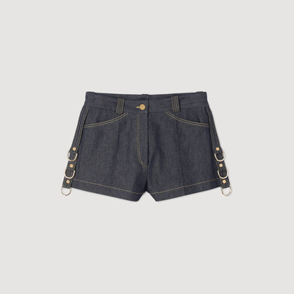 Sandro Denim belt loop shorts Deep Blue