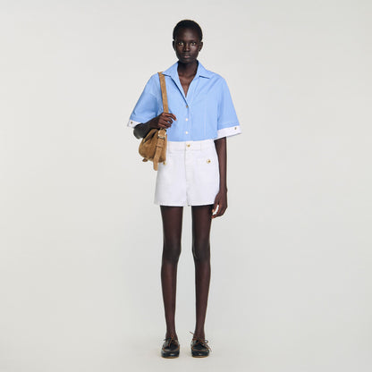 Sandro High waist denim shorts White