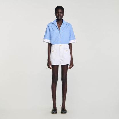 Sandro High waist denim shorts White