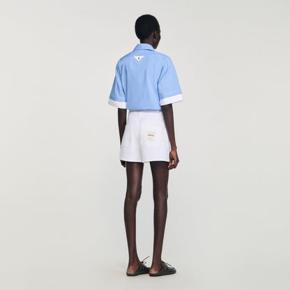 Sandro High waist denim shorts White