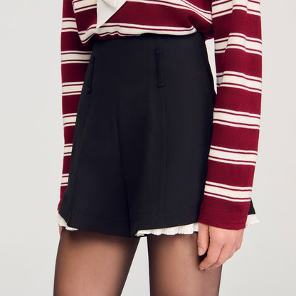 Sandro Tailored flounced shorts Black