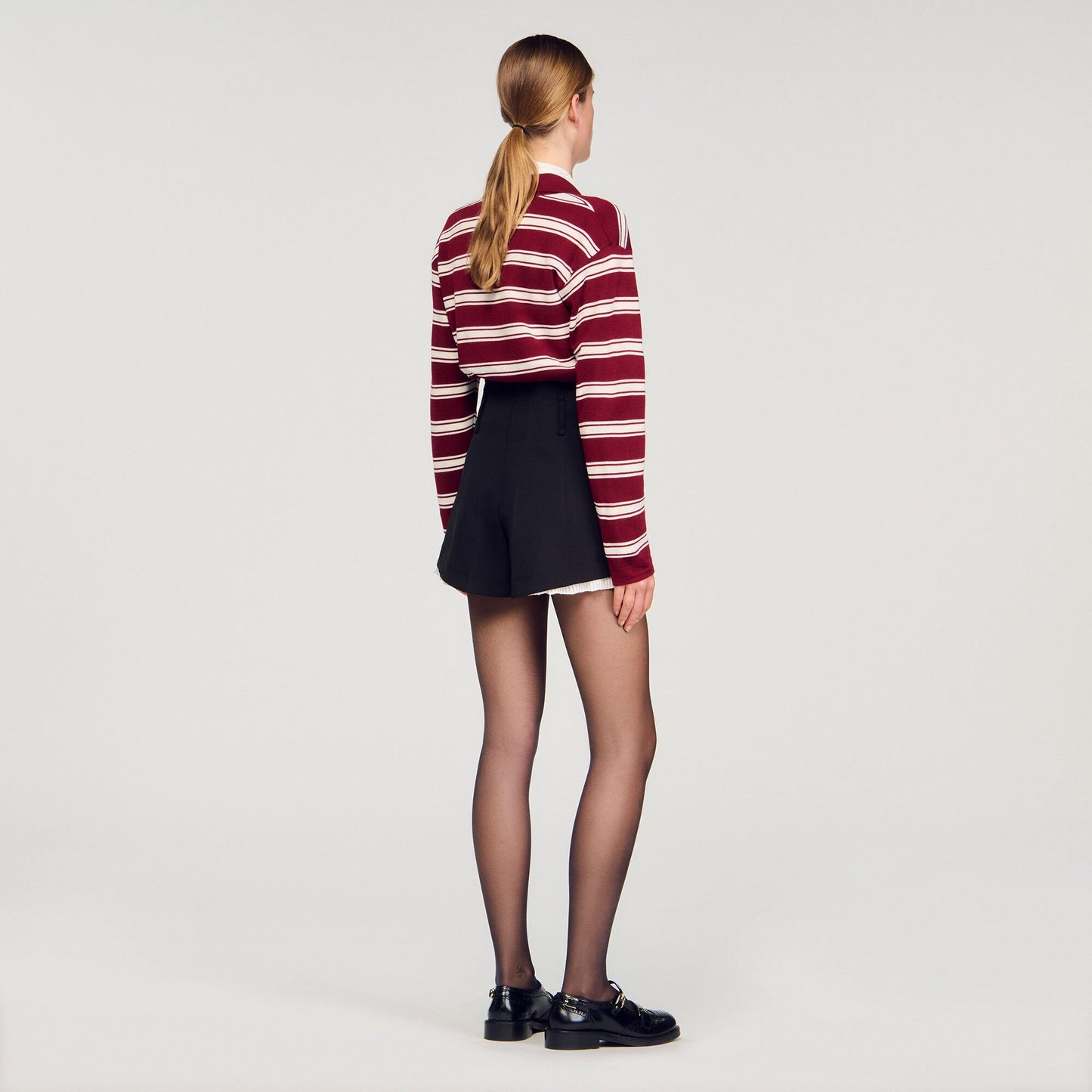Sandro Tailored flounced shorts Black