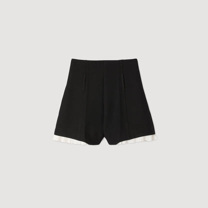 Sandro Tailored flounced shorts Black