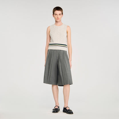 Sandro Pleated long shorts Grey