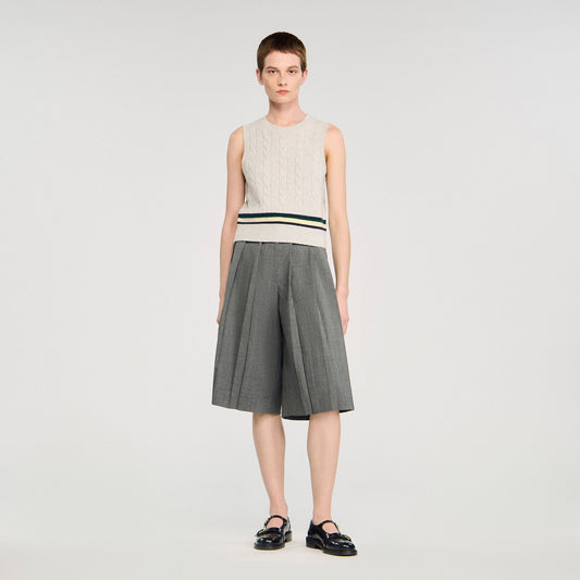 Sandro Pleated long shorts Grey