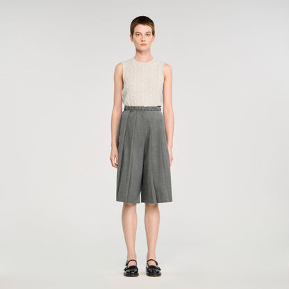 Sandro Pleated long shorts Grey