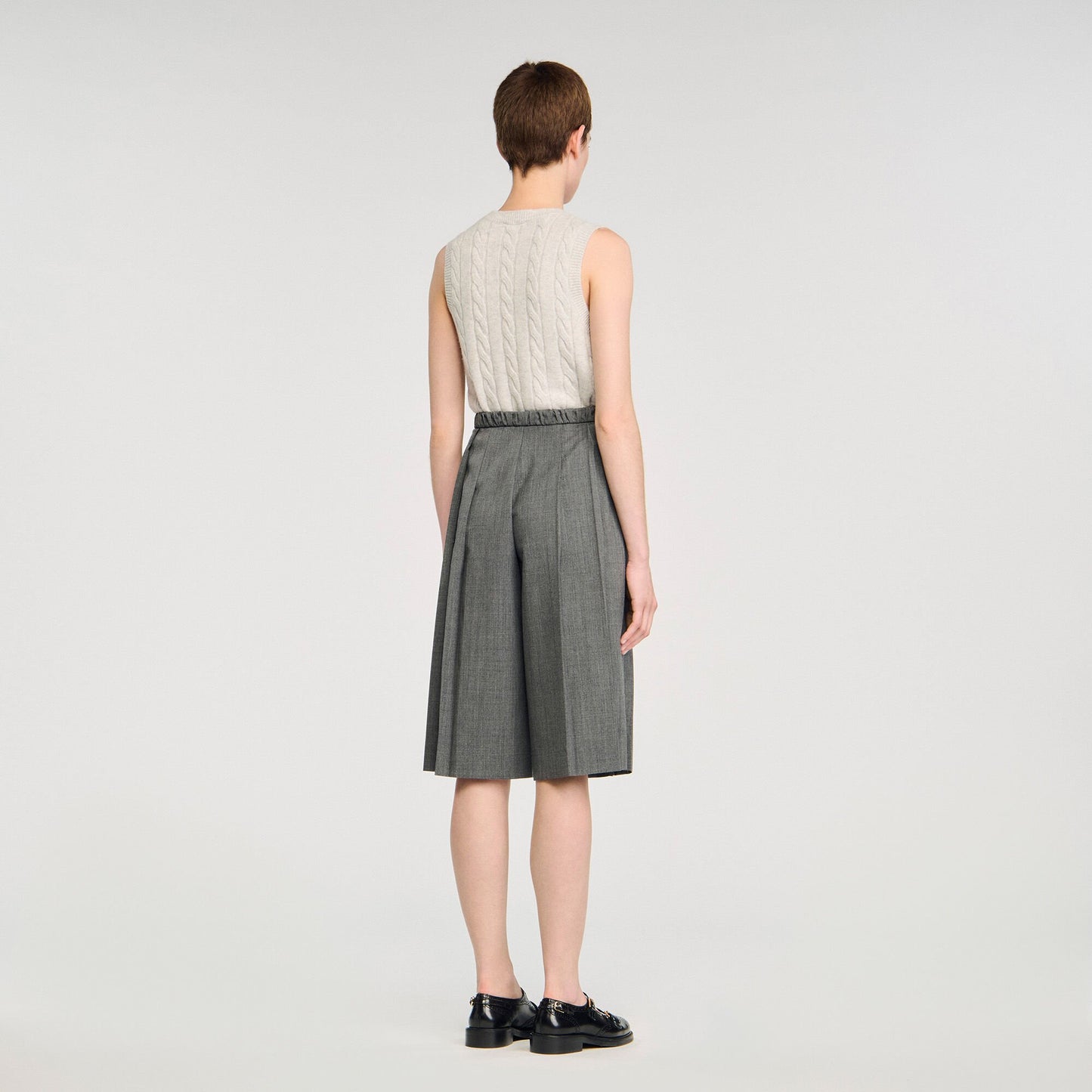 Sandro Pleated long shorts Grey