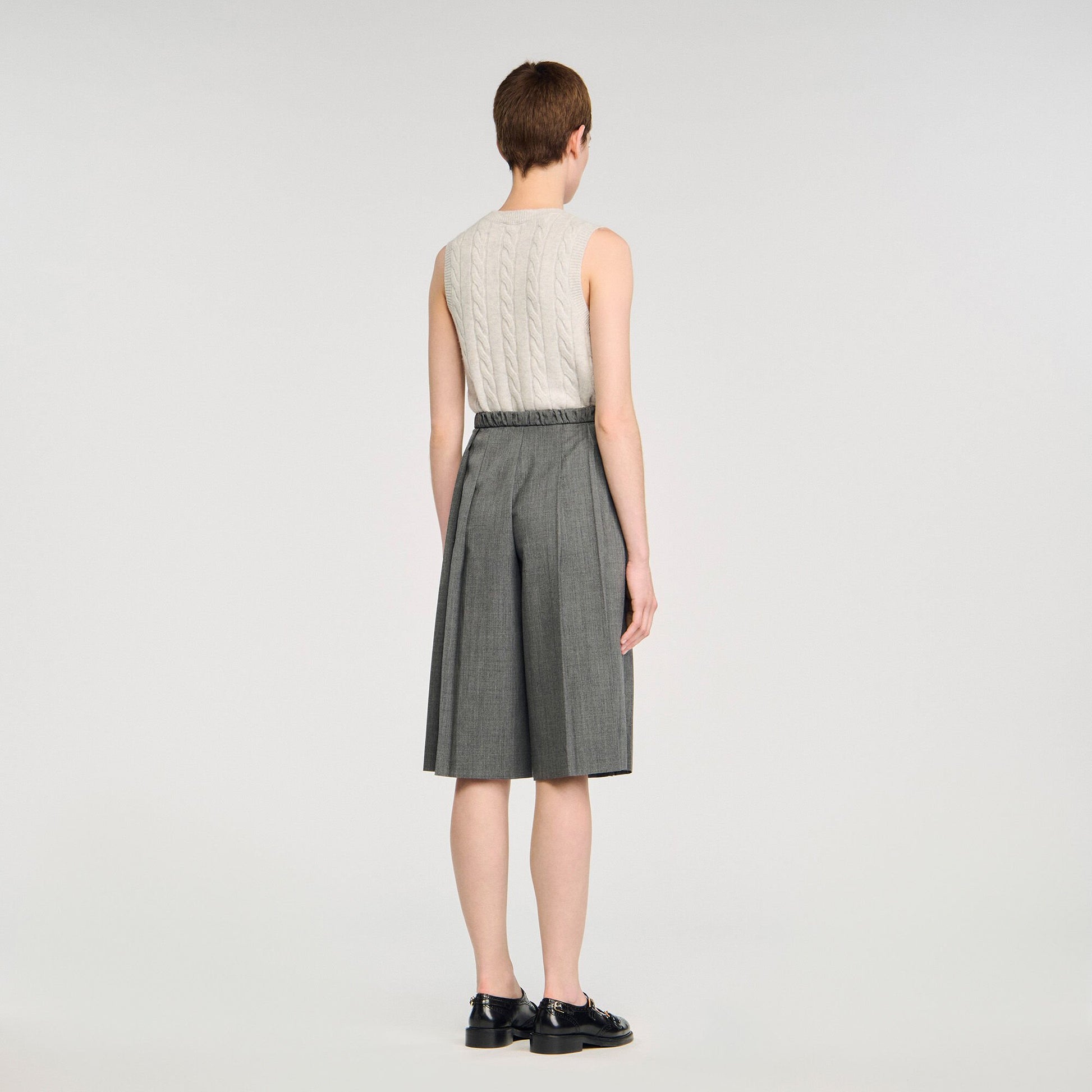 Sandro Pleated long shorts Grey
