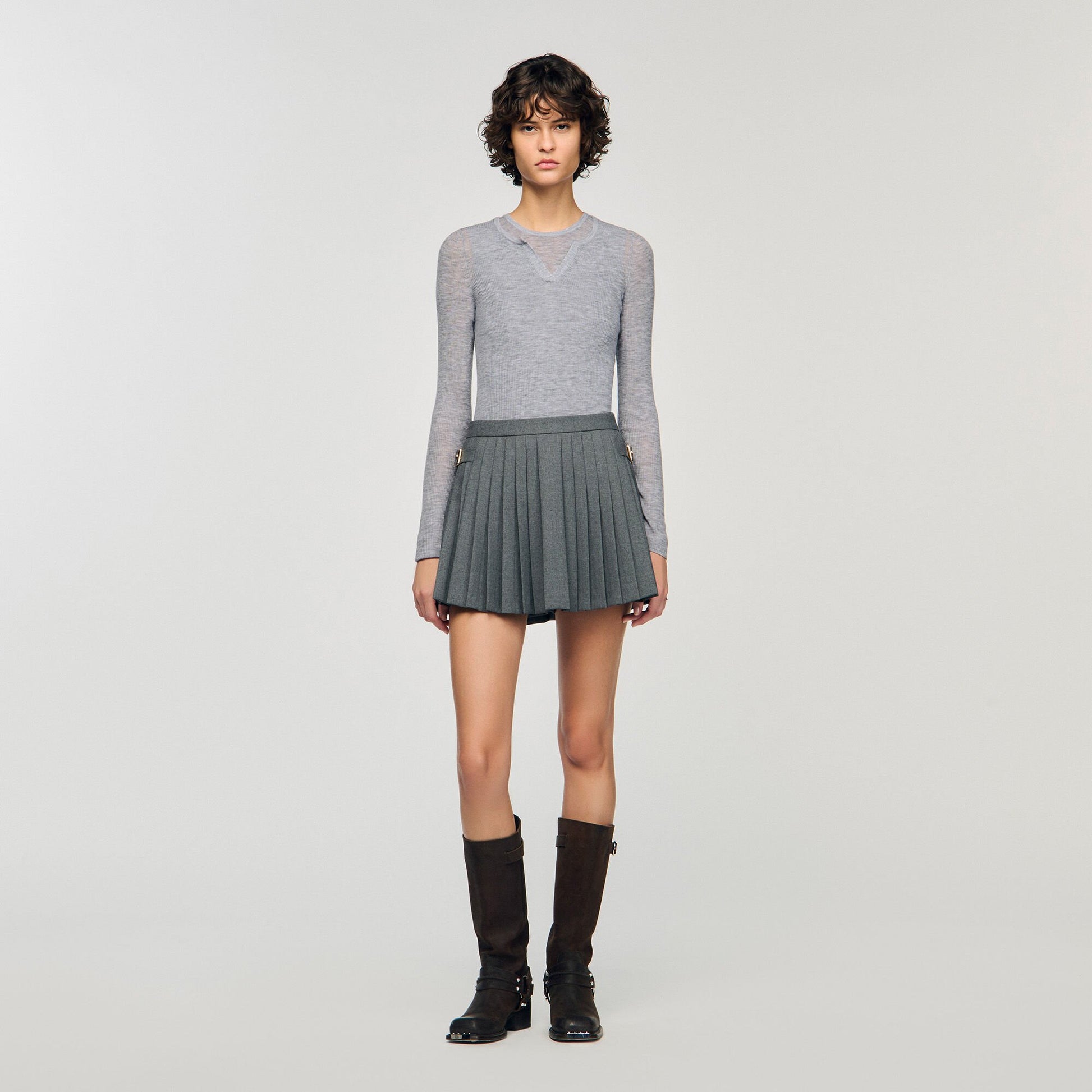 Sandro Pleated skort Grey