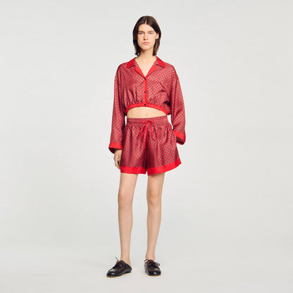 Sandro Scarf print shorts Red / Pink