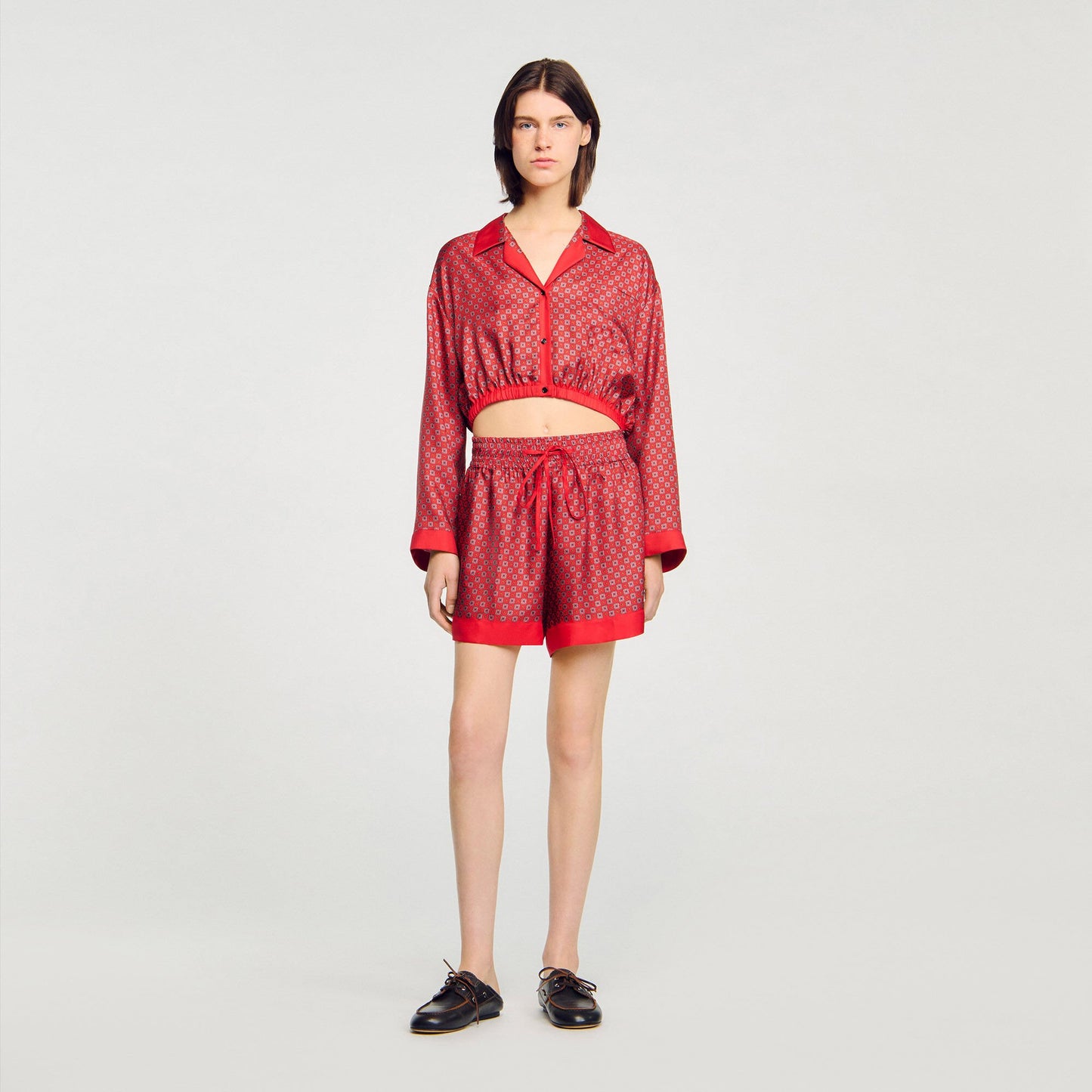 Sandro Scarf print shorts Red / Pink