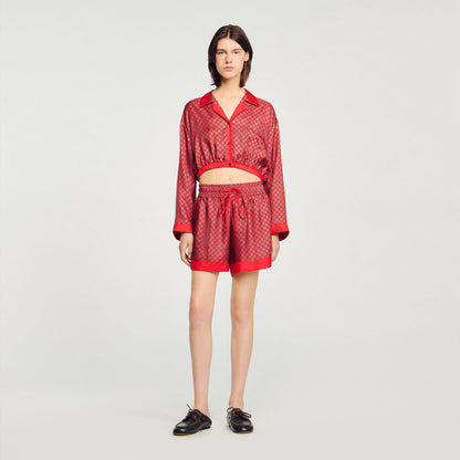 Sandro Scarf print shorts Red / Pink