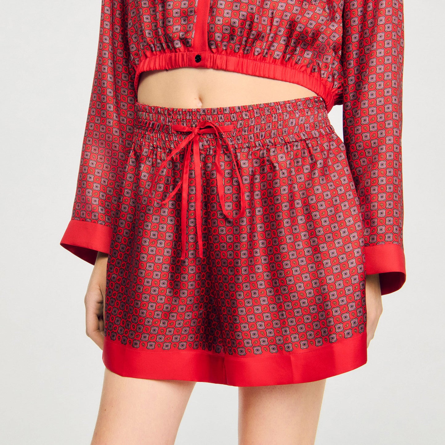 Sandro Scarf print shorts Red / Pink