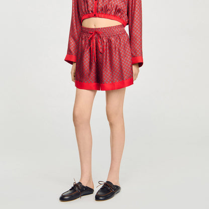 Sandro Scarf print shorts Red / Pink