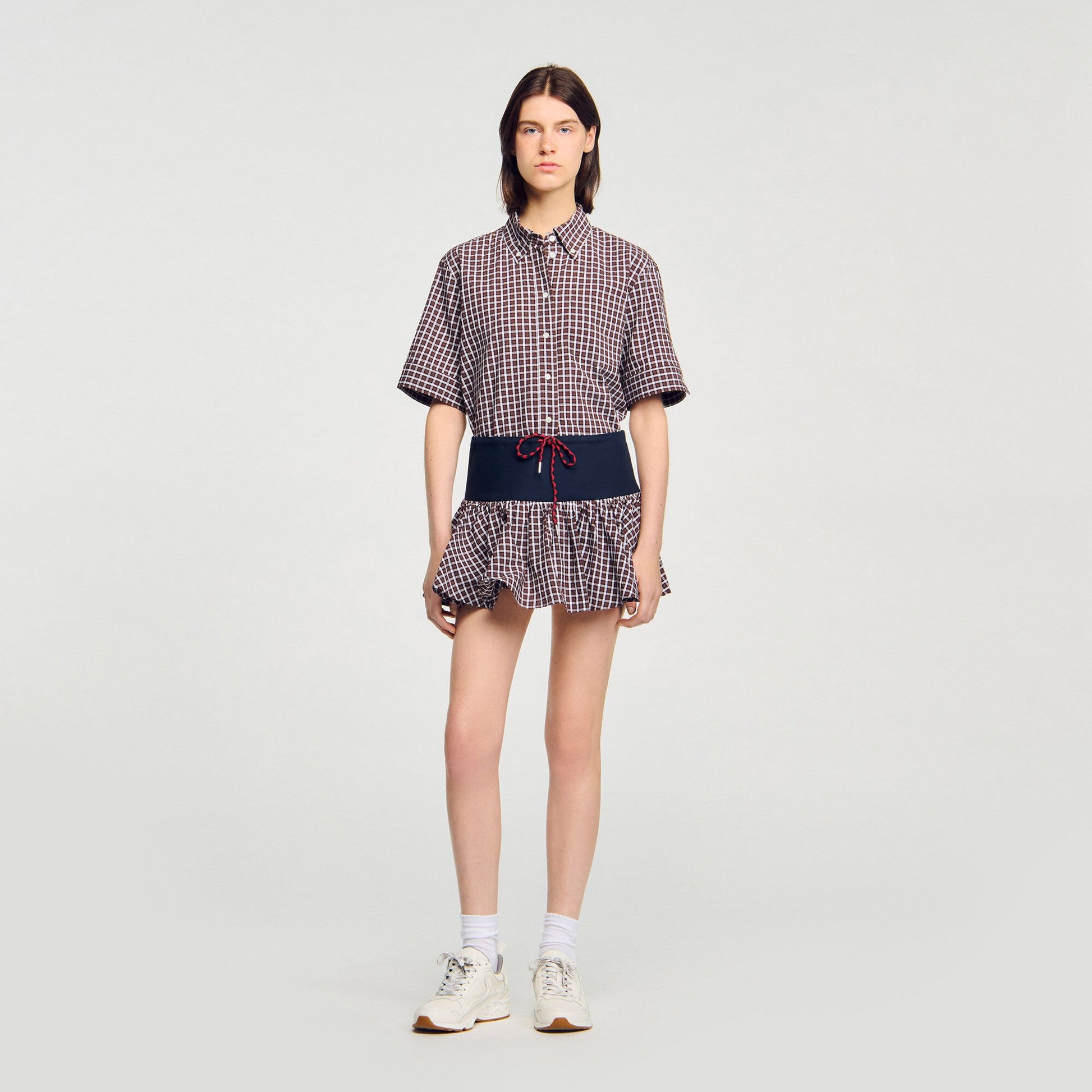 Sandro Checked skort Brown