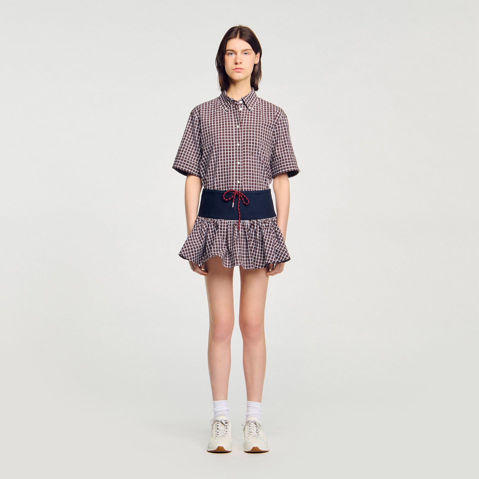 Sandro Checked skort Brown