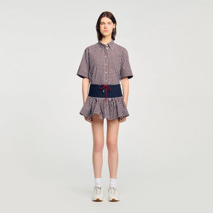 Sandro Checked skort Brown