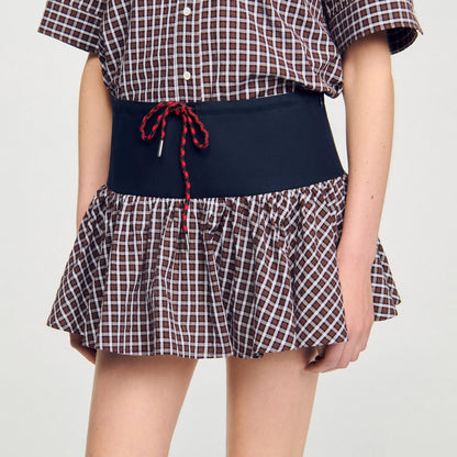 Sandro Checked skort Brown