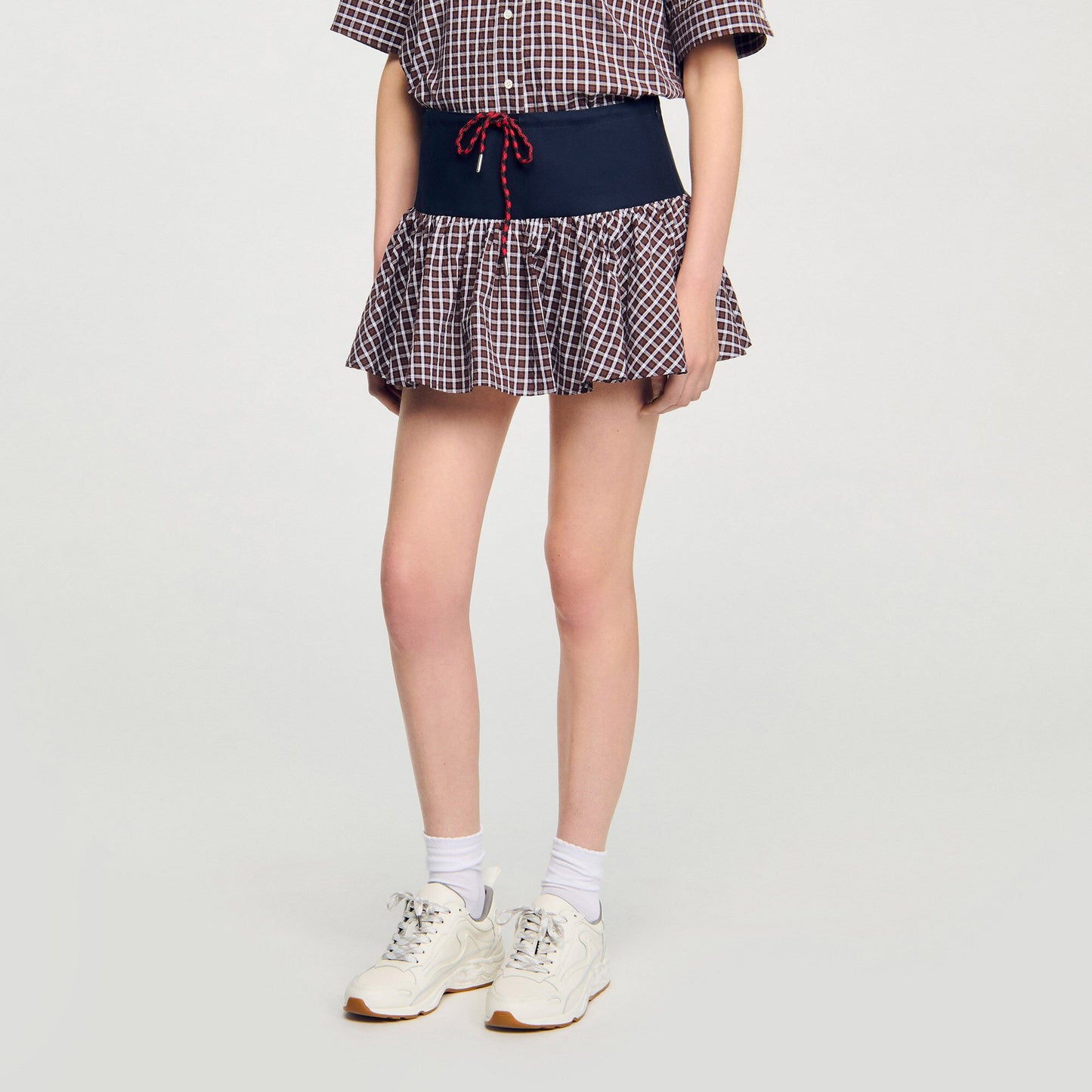 Sandro Checked skort Brown