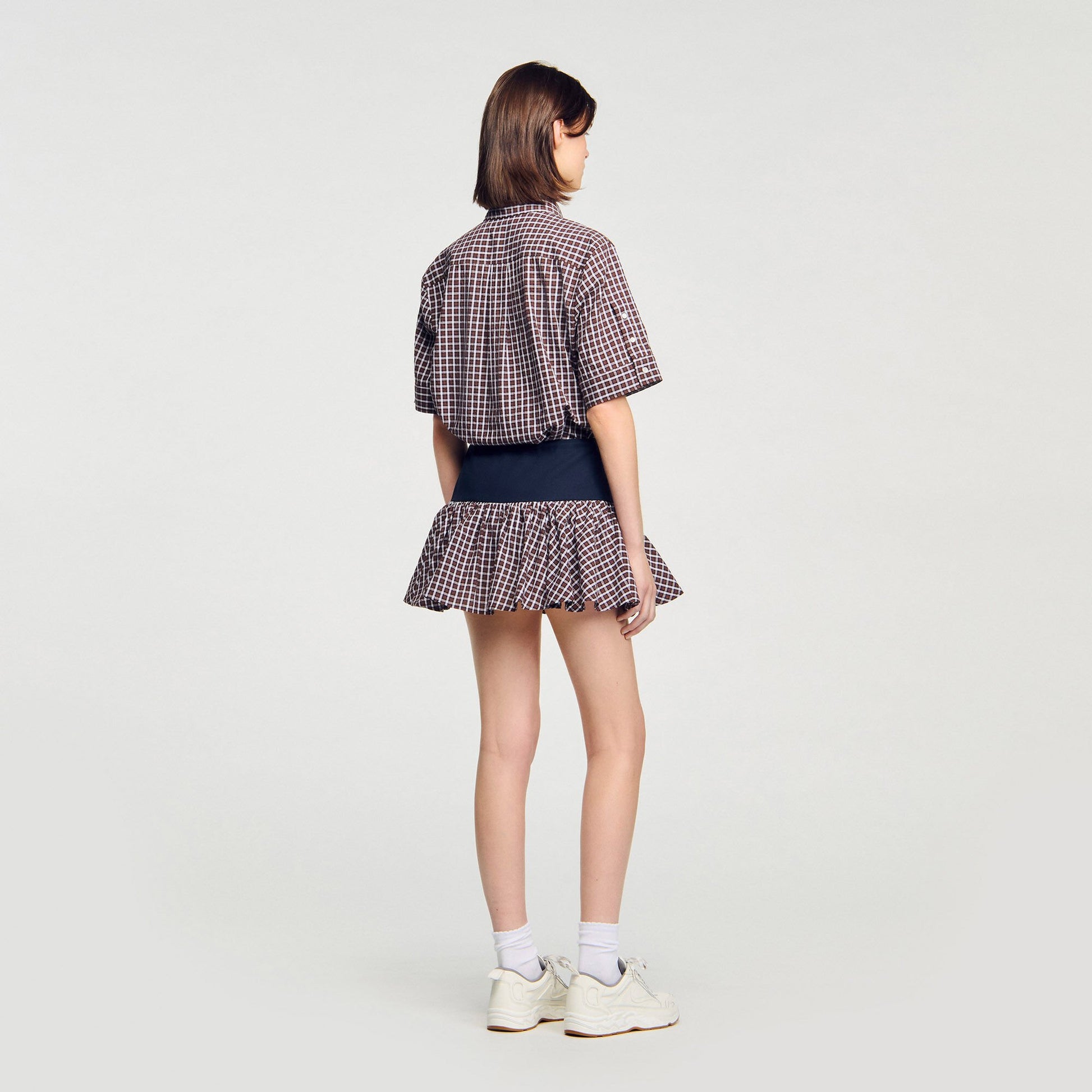 Sandro Checked skort Brown