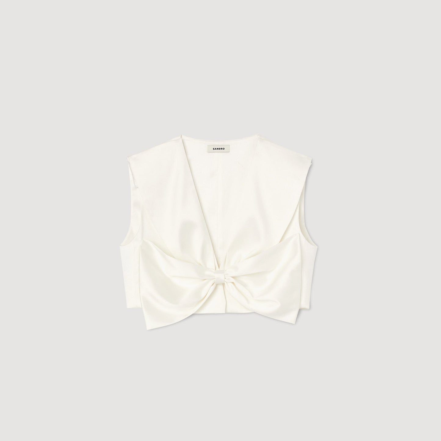 Sandro Satin-effect crop top White