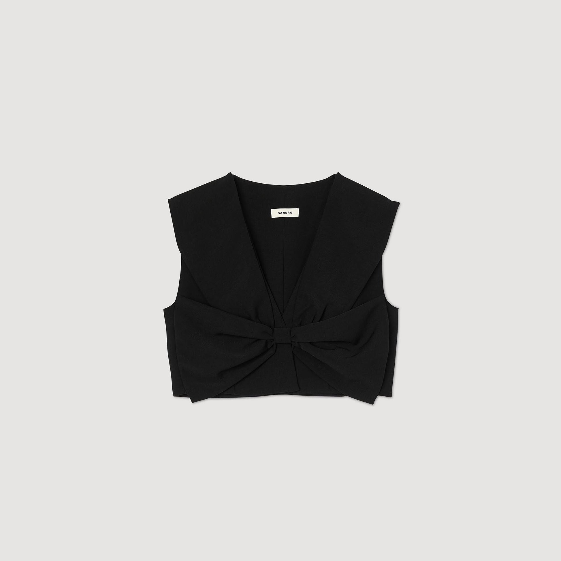 Sandro Satin-effect crop top Black