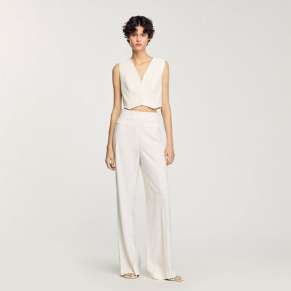 Sandro Sequin cropped jacket Ecru