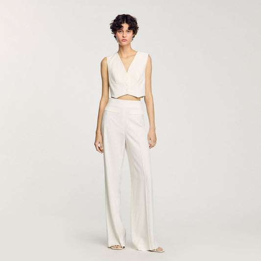 Sandro Sequin cropped jacket Ecru