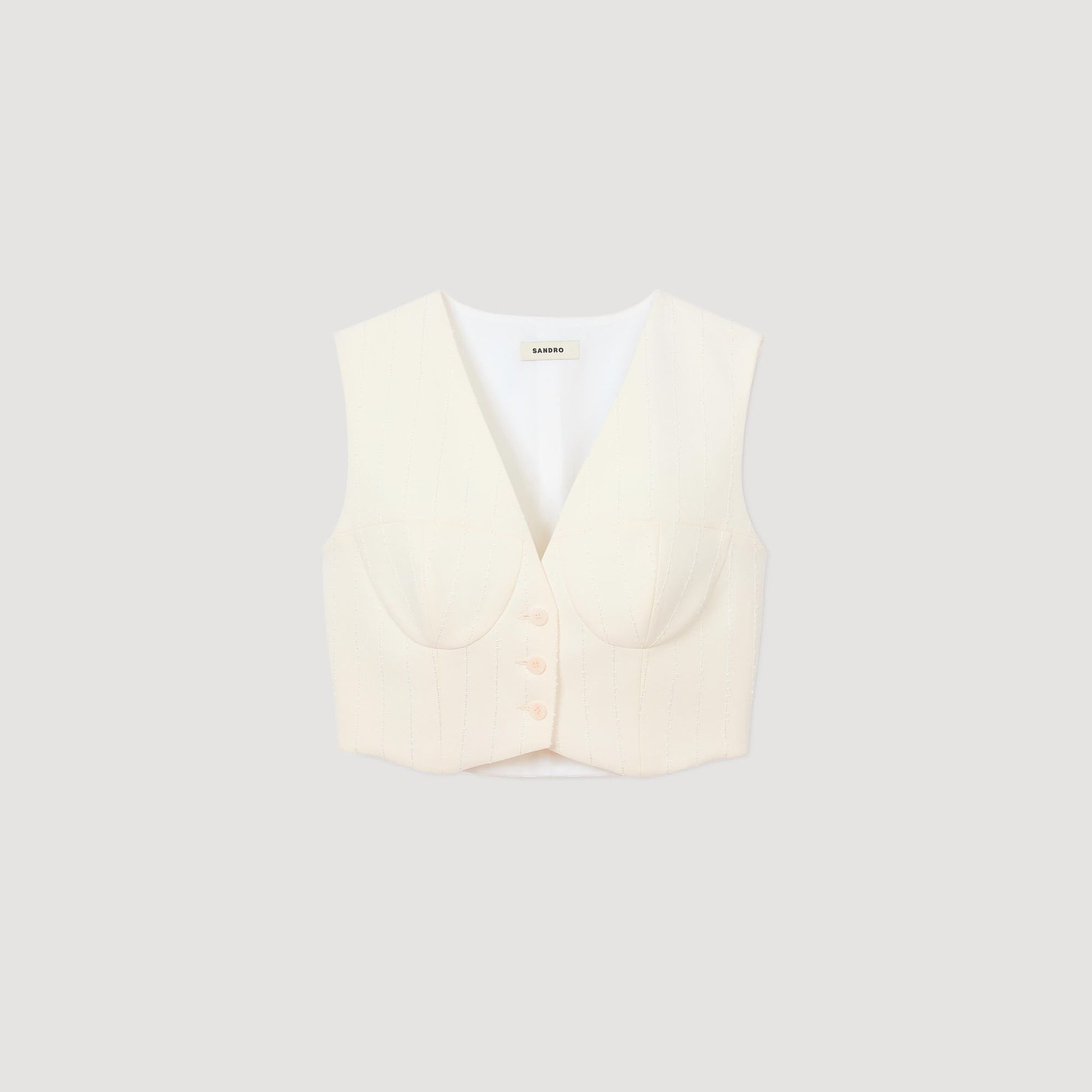 Sandro Sequin cropped jacket Ecru