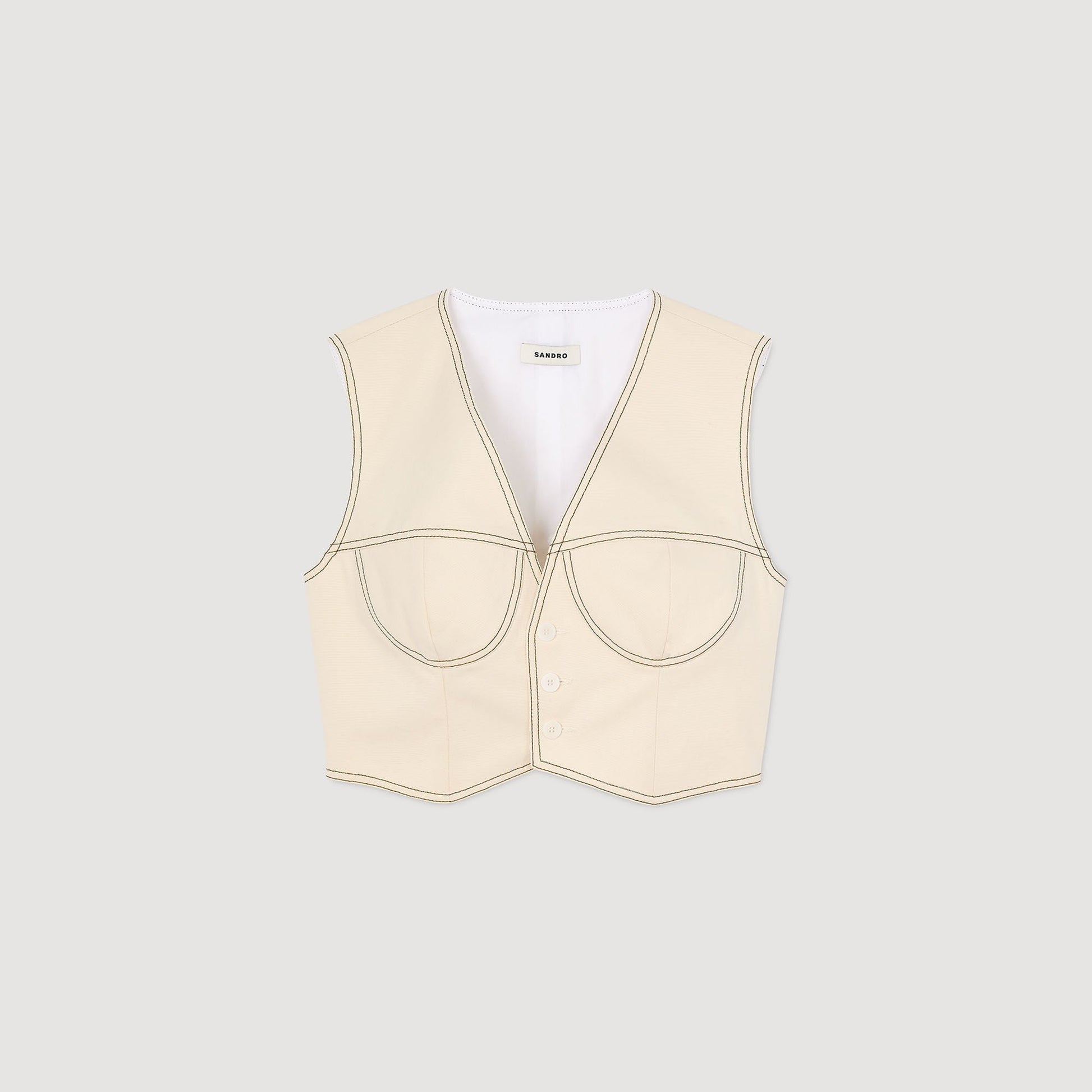 Sandro Denim cropped jacket Sand