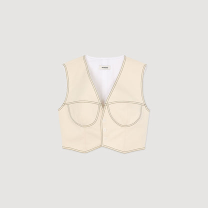 Sandro Denim cropped jacket Sand