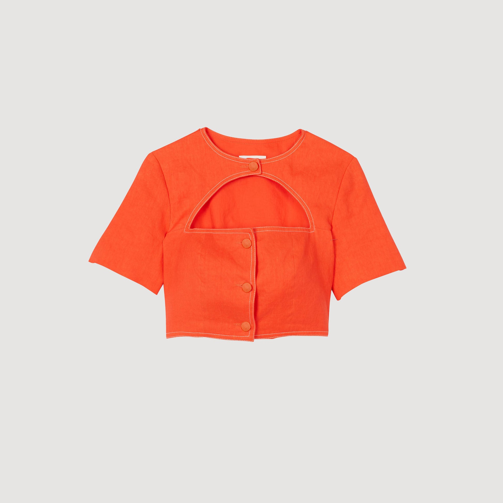 Sandro Crop top with cutout design Orange